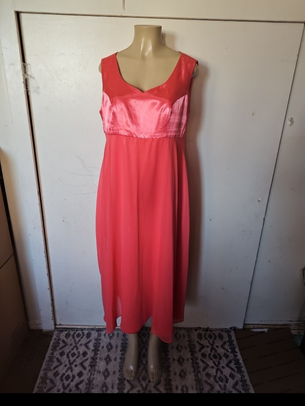 SL Fashions Coral Pink Midi Dress